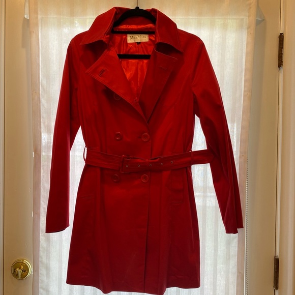 Max Mara Red Trench Coat size small - Picture 8 of 12
